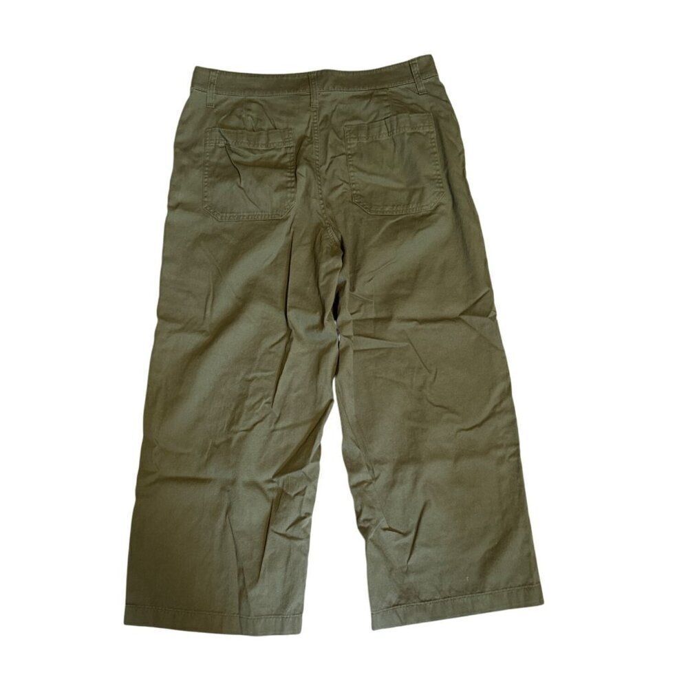 J.Crew Womens Olive Green Wide-Leg Button-Fly Pants Size 10 - Picture 4 of 4